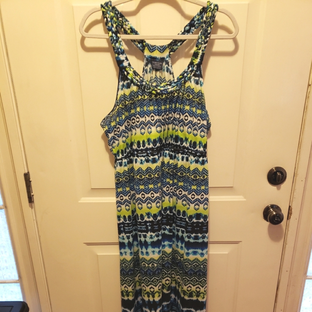 NWOT Plus Size Faded Glory Boho Maxi Dress w/ Braided Straps Size XXL (20)